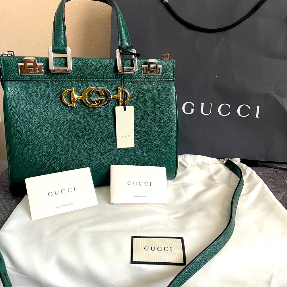 Gucci Top Handle Bag Zumi Shibuya medium Green Leather crossbody